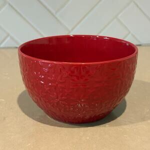 DesignPac Red Embossed Ceramic Bowl 6” Dishwasher Microwave Safe